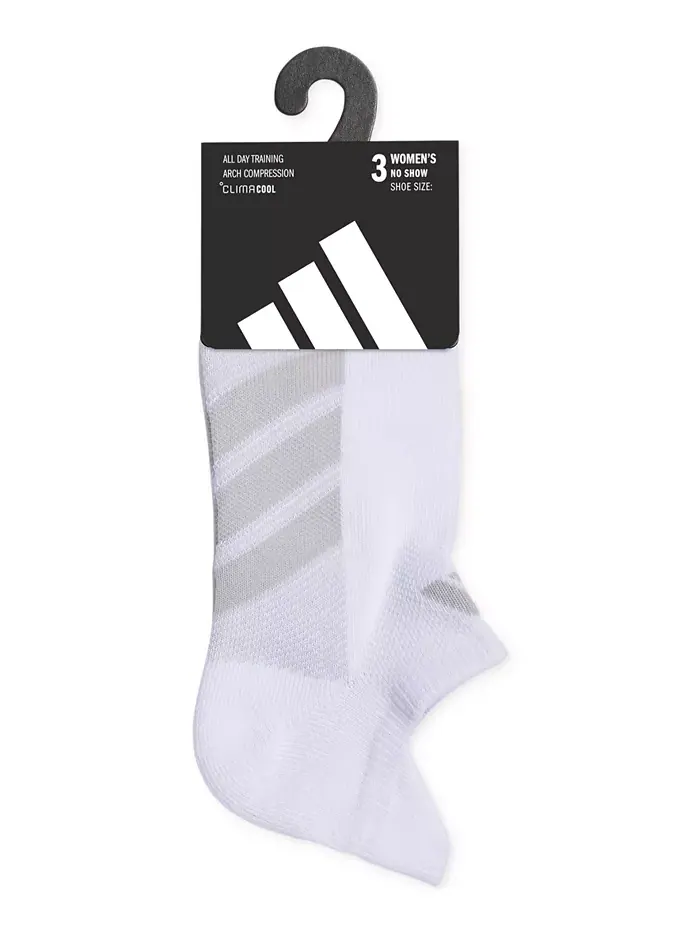 Женские носки No Show All Day Training, 3 пары adidas — изображение 2 из 9, серый