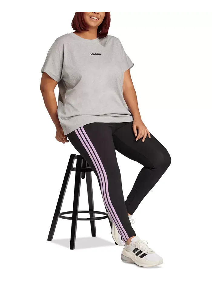 Эластичные хлопковые леггинсы Plus Size Essentials с тремя полосками adidas — изображение 3 из 5