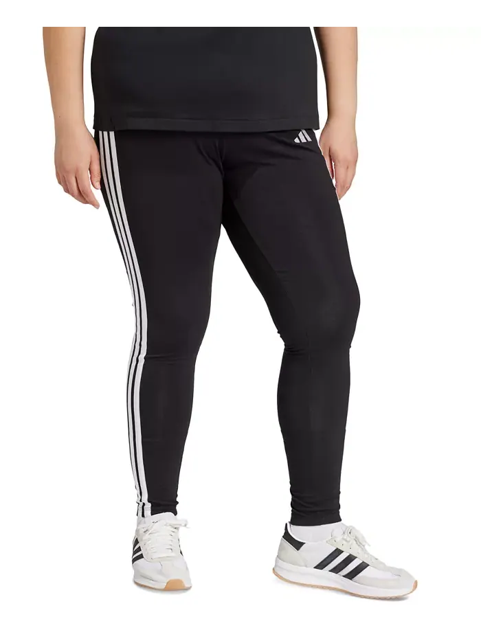 Эластичные хлопковые леггинсы Plus Size Essentials с тремя полосками adidas