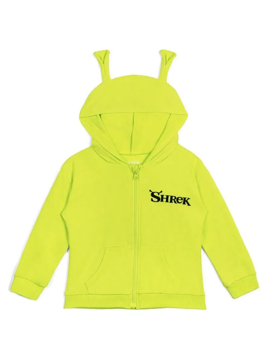 Худи на молнии с 3D ушами Шрека Shrek Shrek Lime Green — зеленый