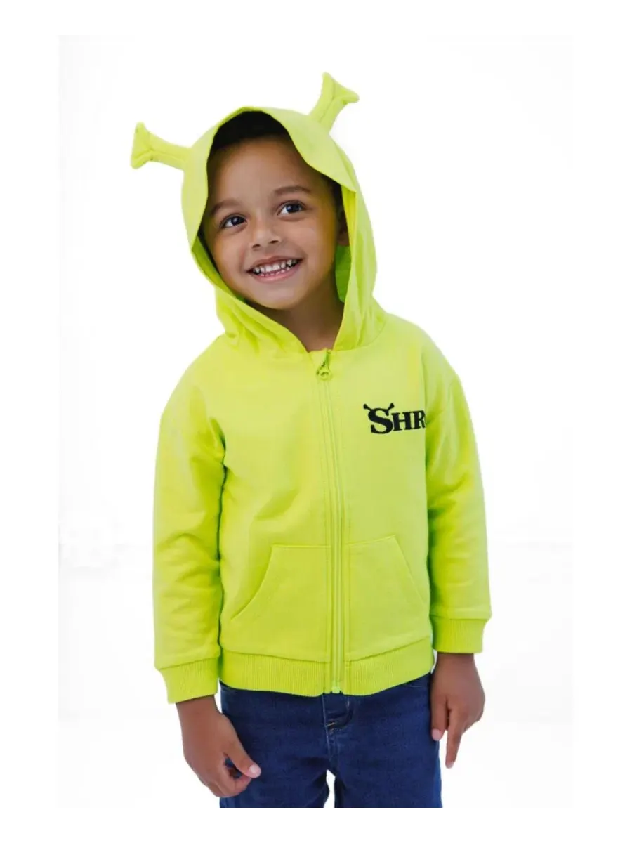 Худи на молнии с 3D ушами Шрека Shrek Shrek Lime Green — изображение 2 из 3, зеленый