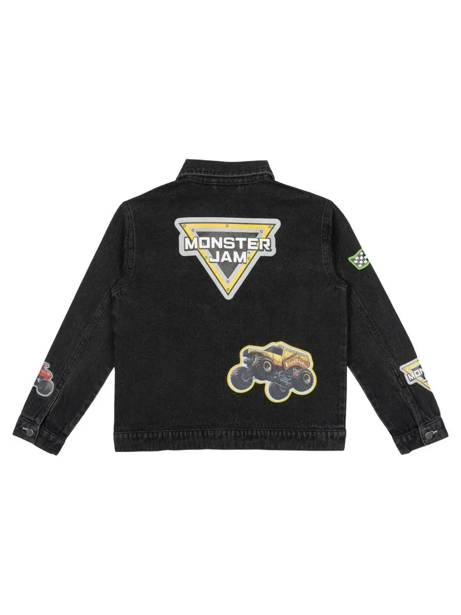 Детская джинсовая куртка с аппликациями Monster Jam — изображение 2 из 3, черный