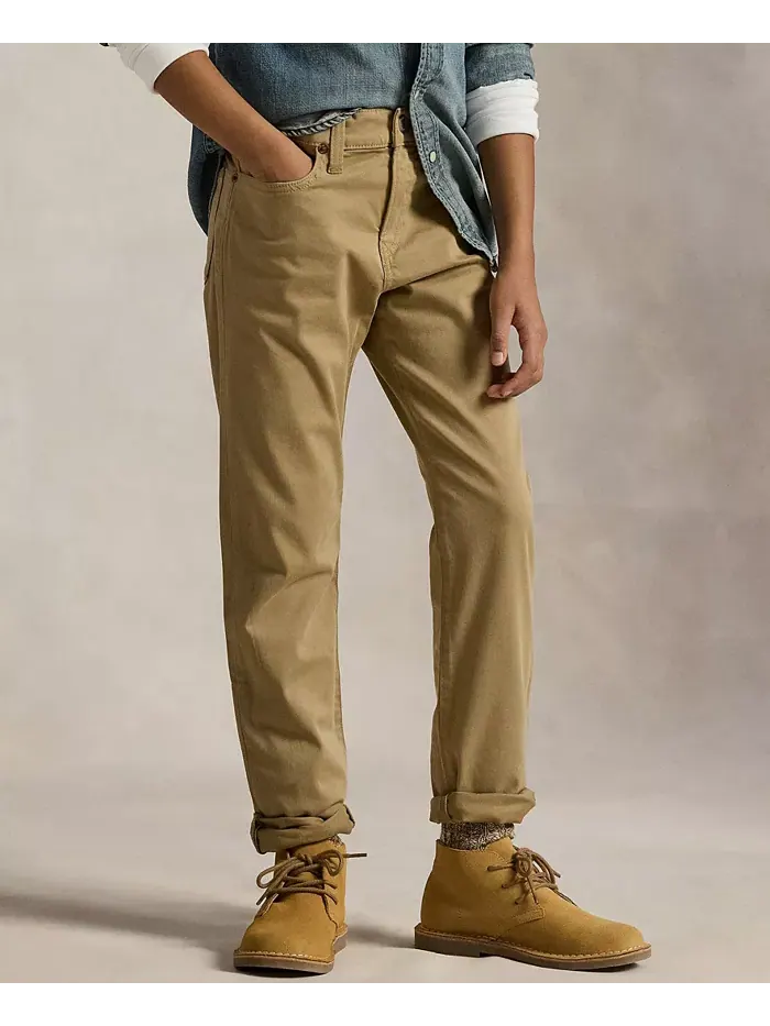 Мальчиковые брюки Sullivan Slim Stretch Sateen для возраста 8-20 лет Polo Ralph Lauren — изображение 1 из 6, бежевый/бежевый