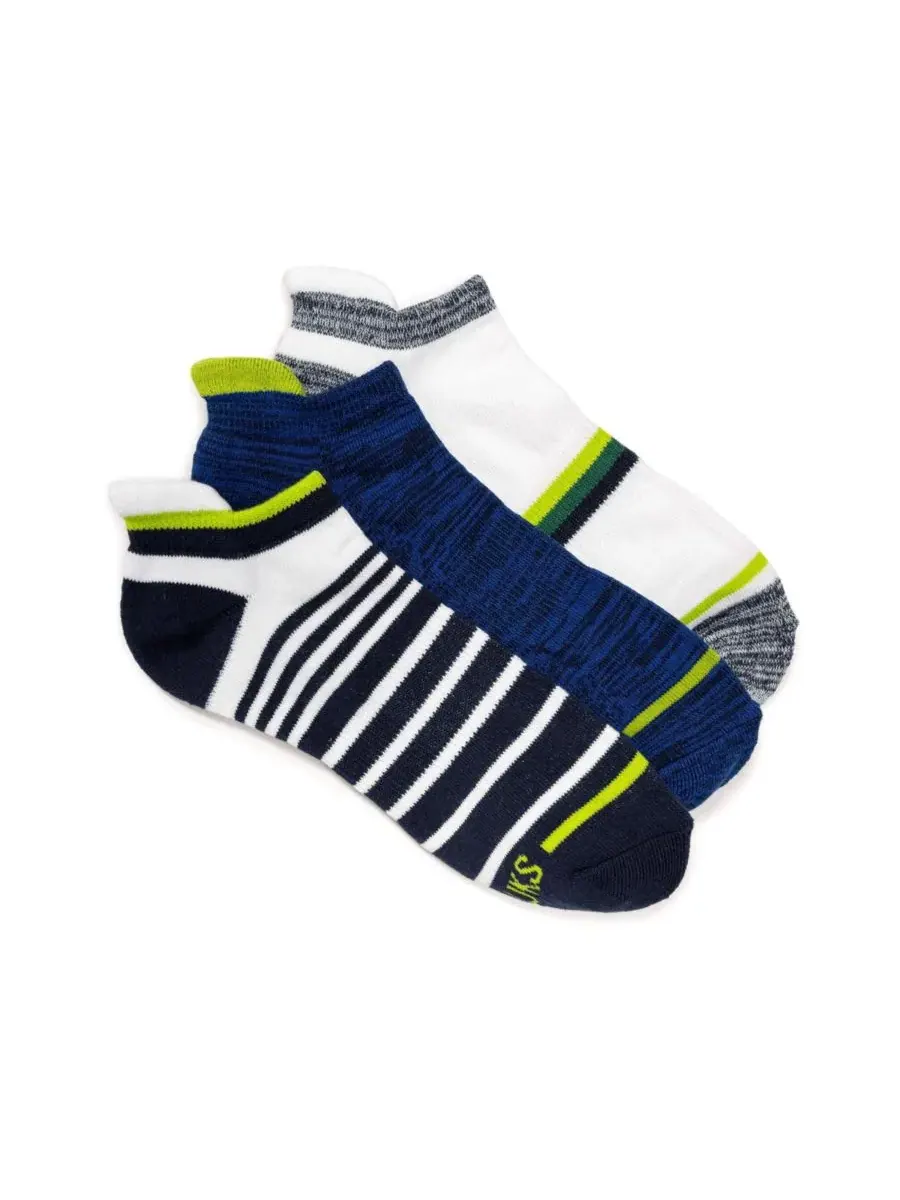 Мужские хлопковые компрессионные носки до щиколотки, 3 пары в упаковке MUK LUKS — изображение 1 из 3, синий