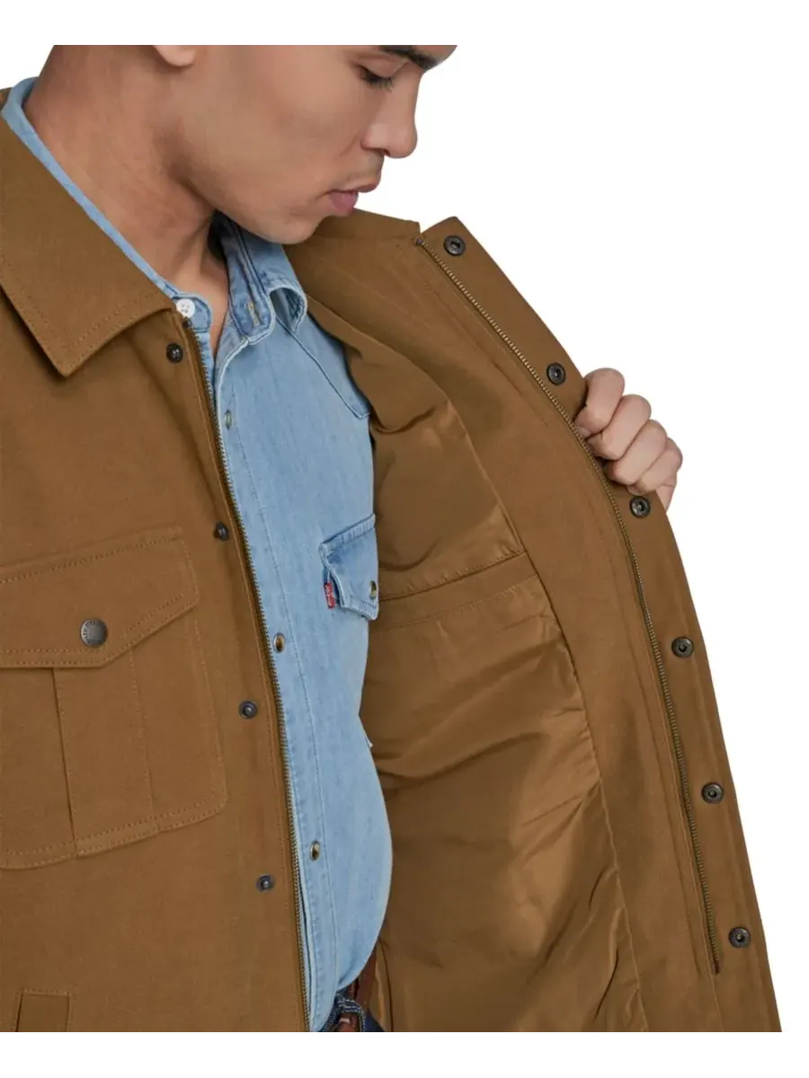 Мужская рубашка-куртка с передней молнией Levi's — изображение 3 из 5, коричневый