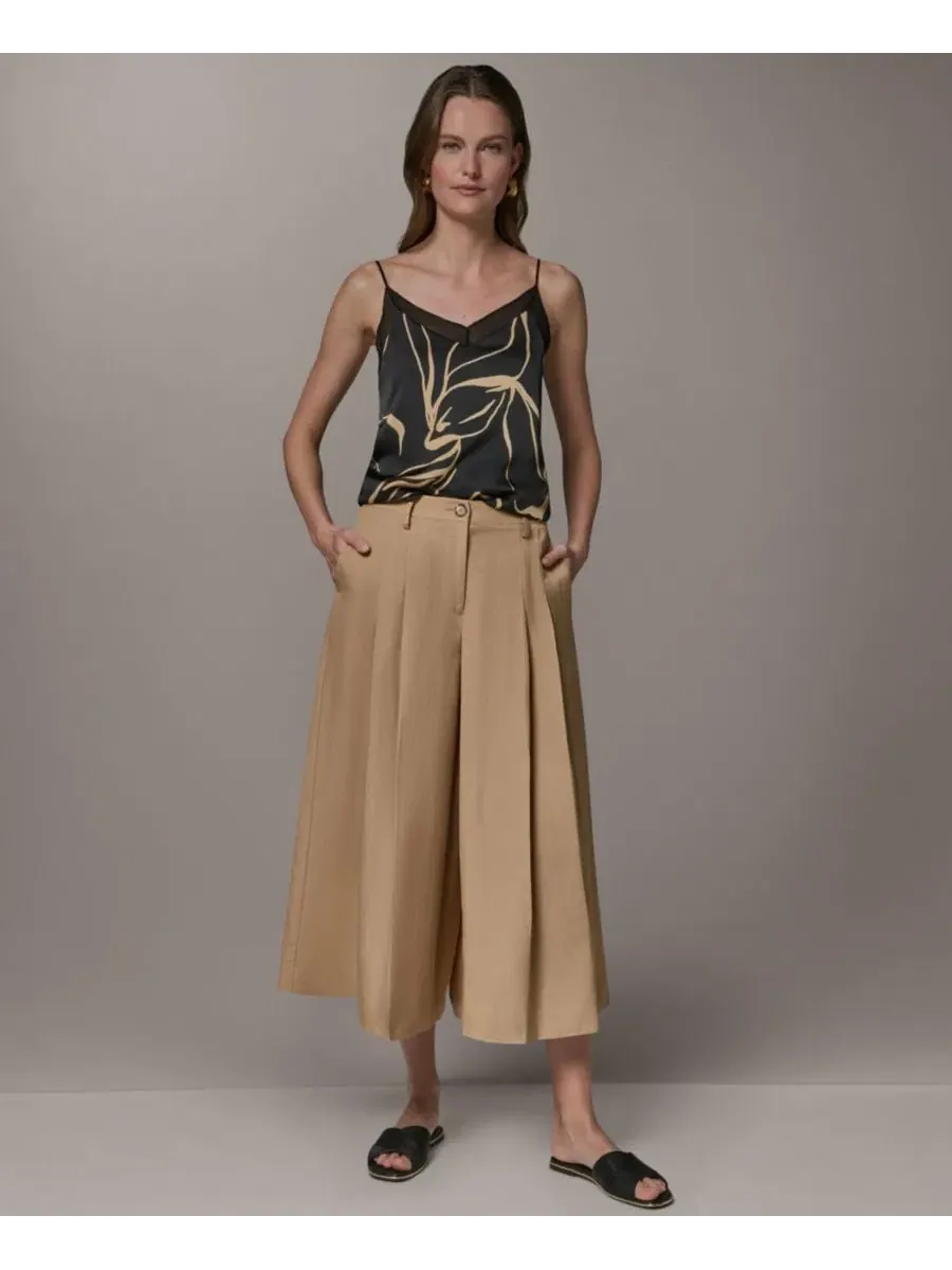 Брюки женские с защипами и передними карманами Donna Karan New York — изображение 2 из 8, олененок