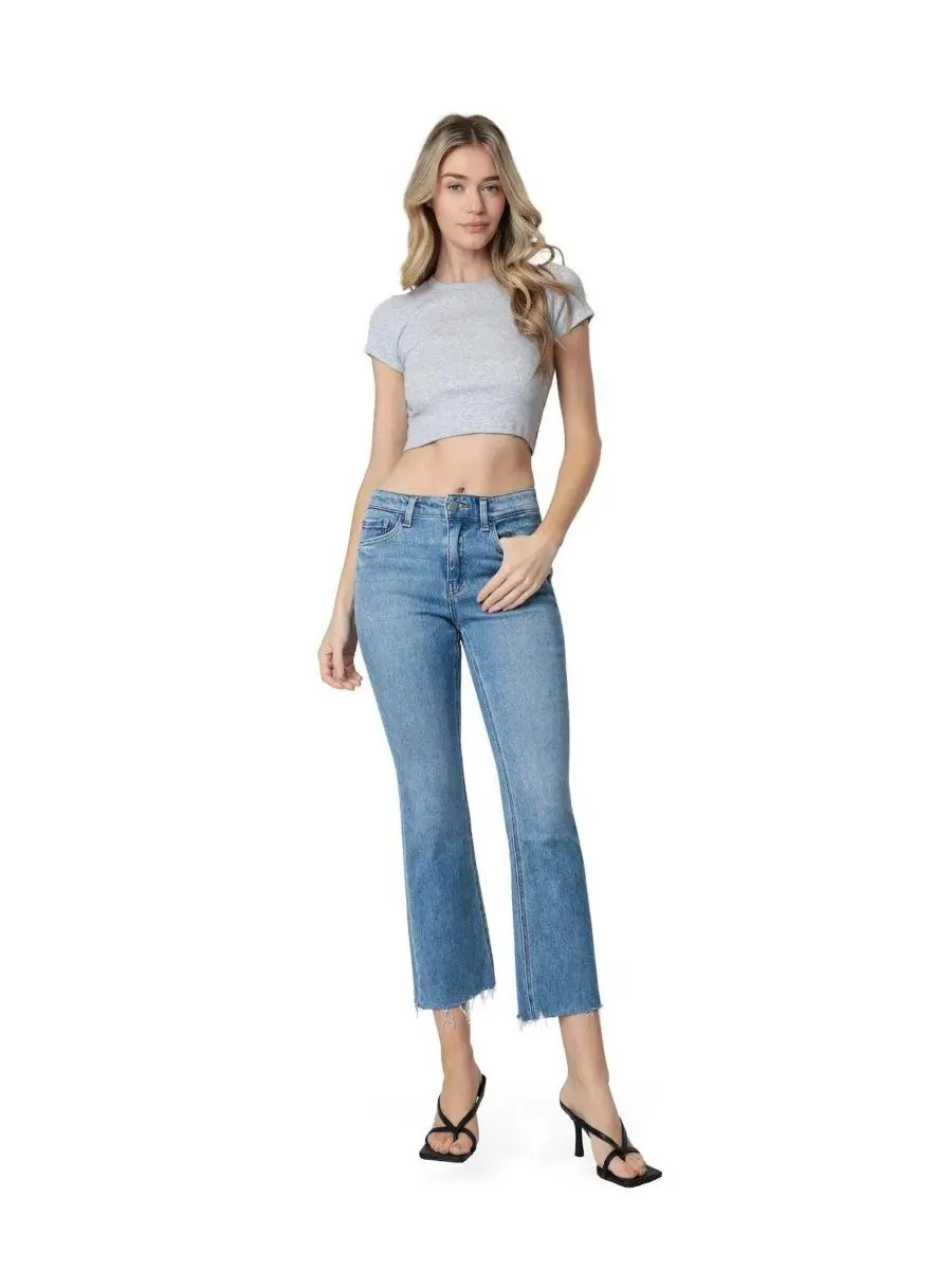 Джинсы клеш с завышенной талией и рваным подолом, модель Kick Flare Jeans Flying Monkey — изображение 2 из 5, синий