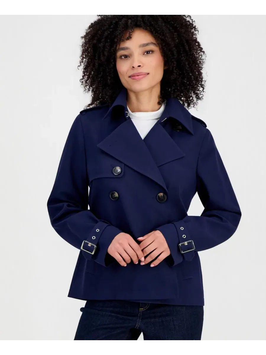 Плащ женский с воротником-шалью Michael Kors — изображение 2 из 3, синий
