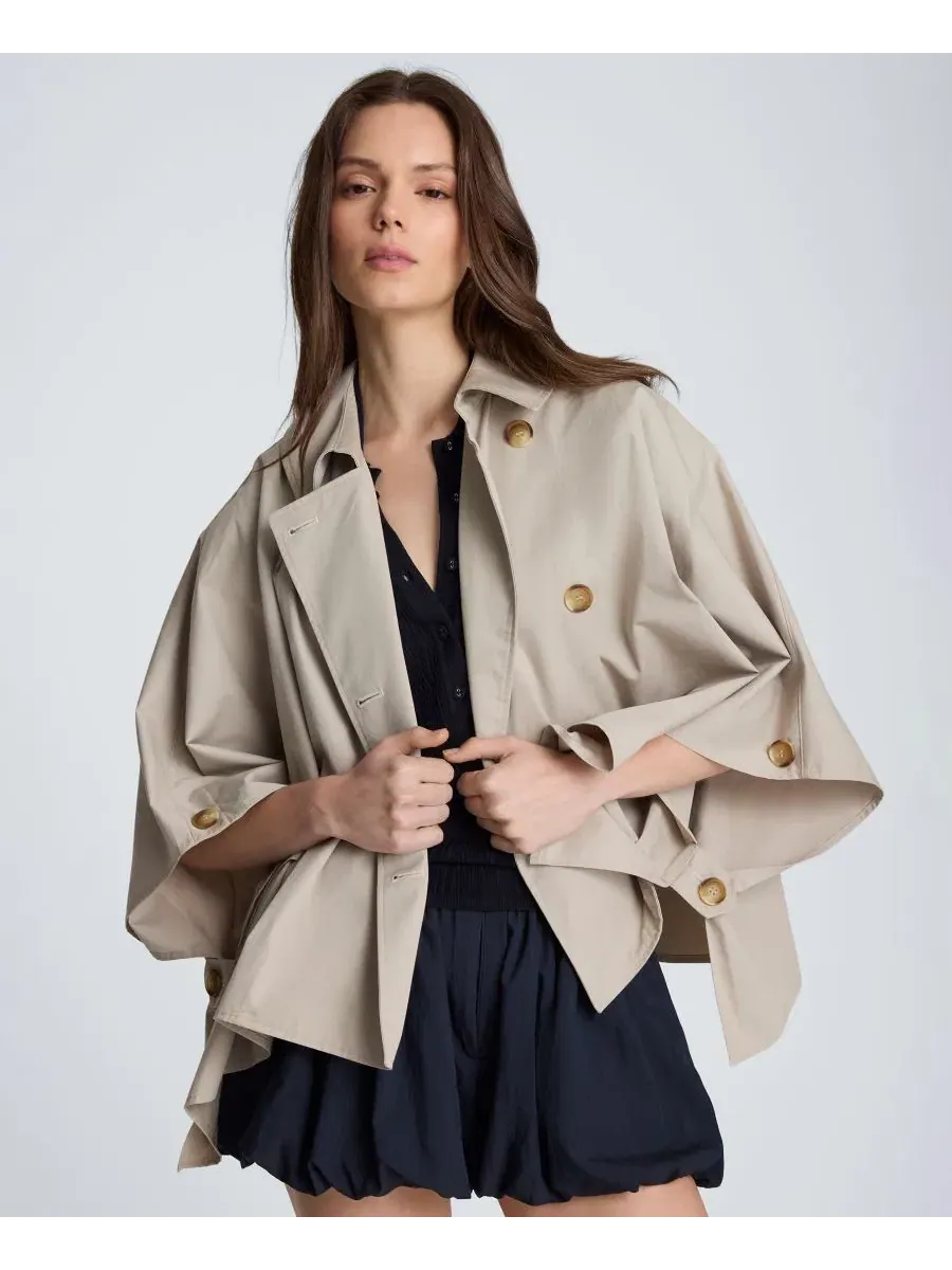 Плащ-накидка с воротником-шалью Kenneth Cole — изображение 7 из 11, бежевый