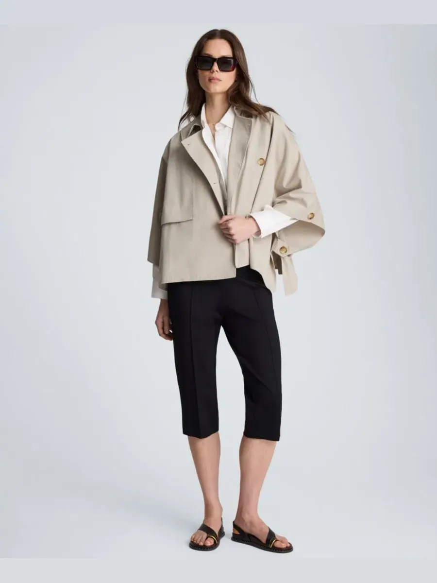 Плащ-накидка с воротником-шалью Kenneth Cole — изображение 9 из 11, бежевый