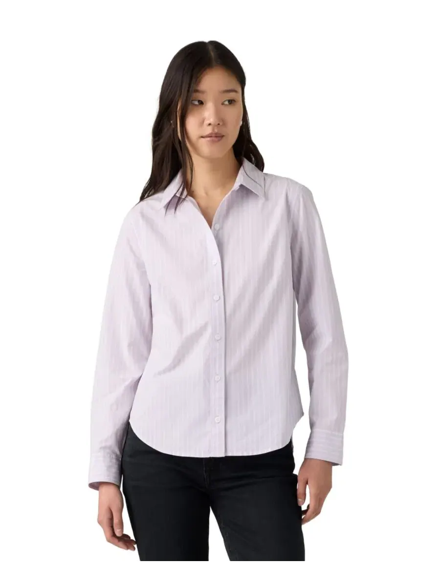 Женская классическая рубашка из поплина с длинным рукавом Carlile Classic Poplin Long-Sleeve Shirt — 4