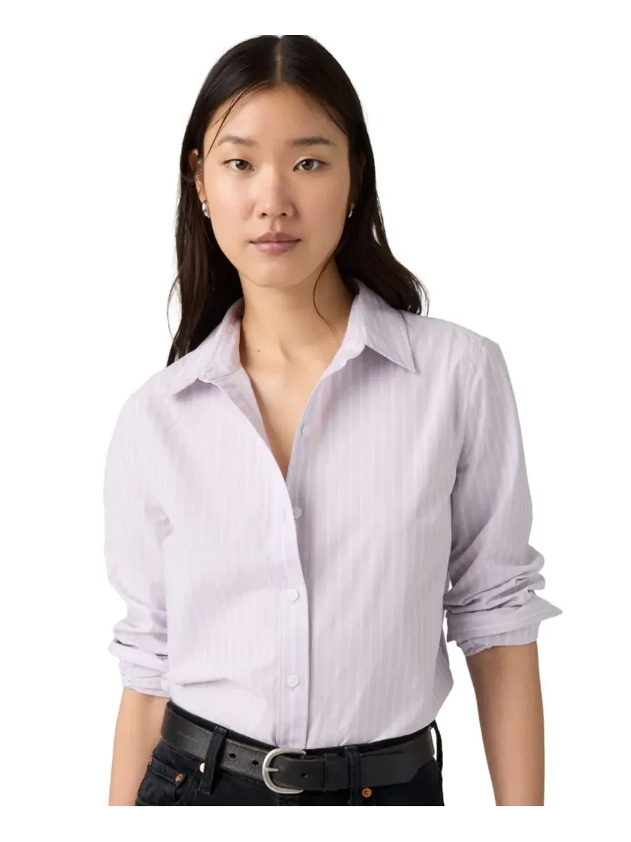 Женская классическая рубашка из поплина с длинным рукавом Carlile Classic Poplin Long-Sleeve Shirt — 5