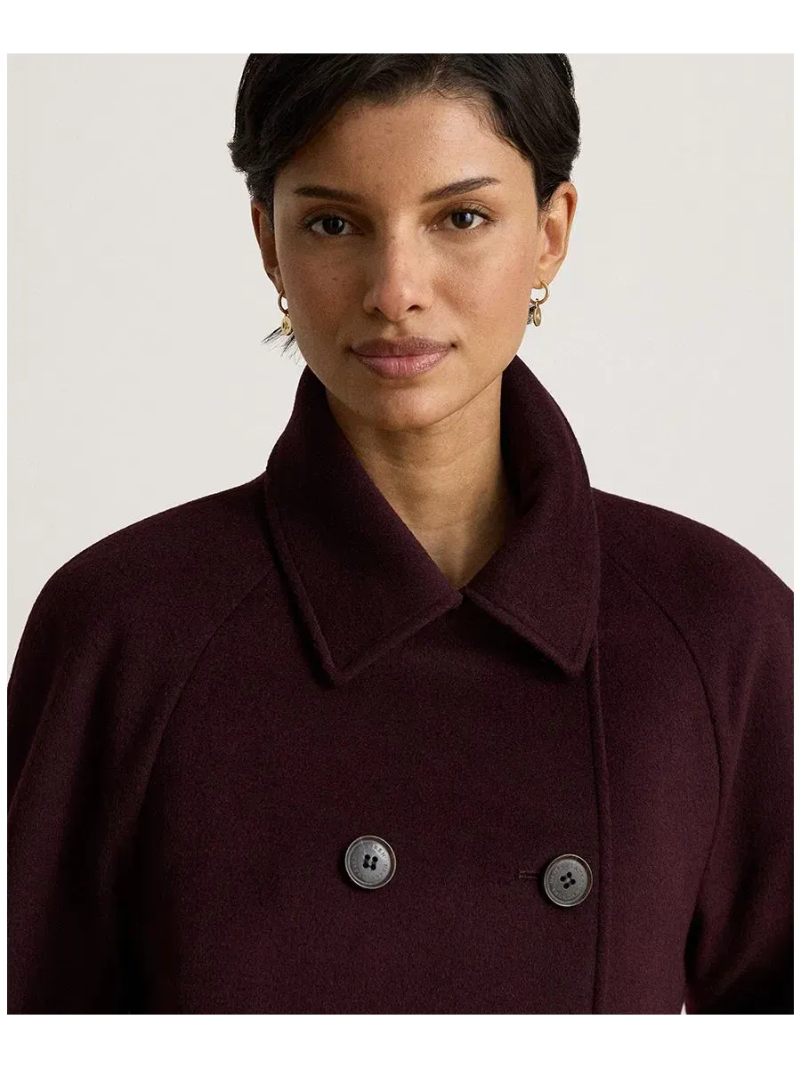 Пальто женское двубортное с коротким рукавом, модель Short Double Breasted Wool Coat Lauren Ralph — изображение 4 из 6