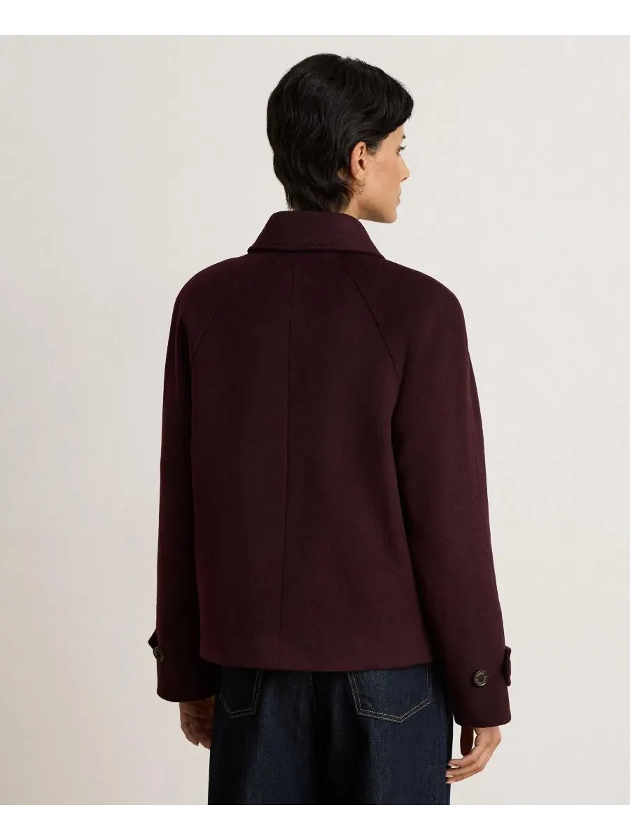 Пальто женское двубортное с коротким рукавом, модель Short Double Breasted Wool Coat Lauren Ralph — изображение 5 из 6