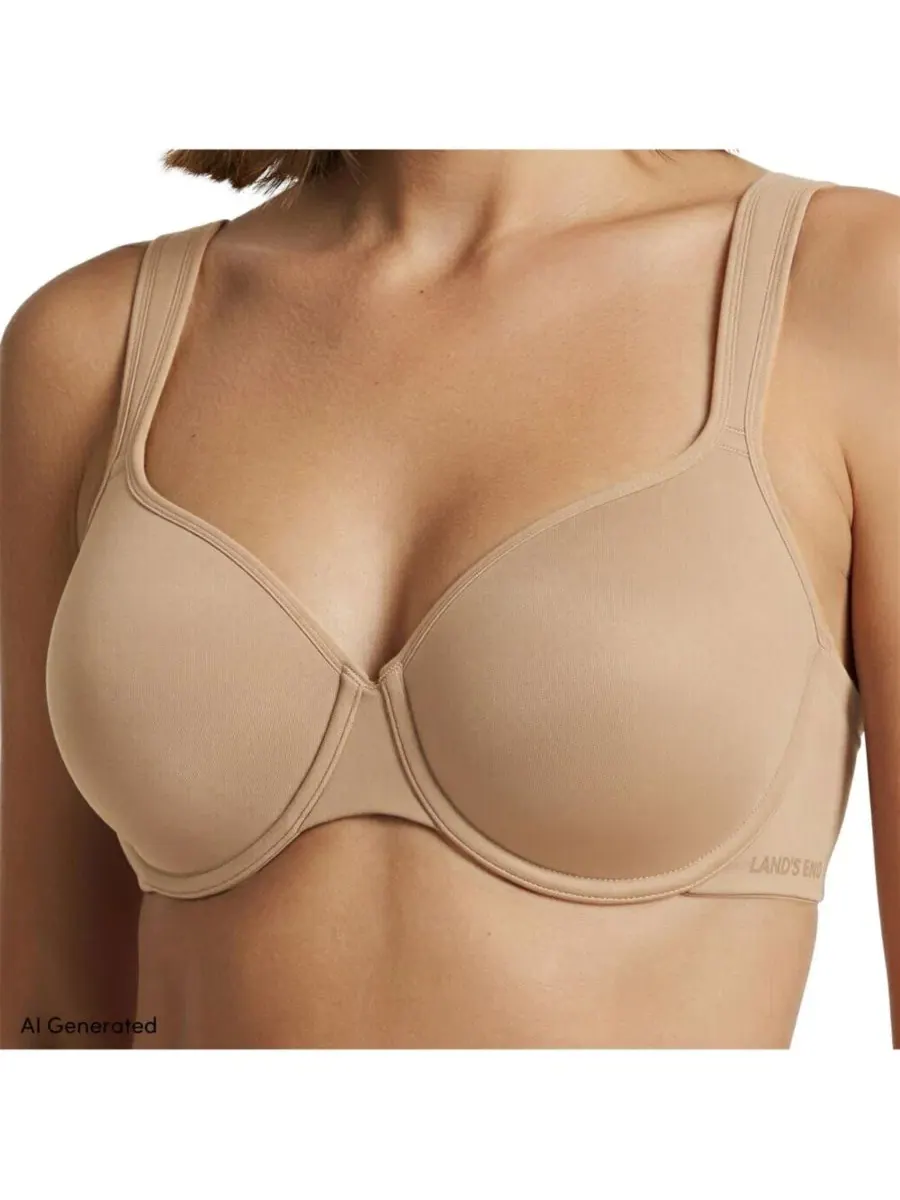 Бюстгальтер с формованными чашками True Solutions Light Weight Microfiber Basics Lands' End