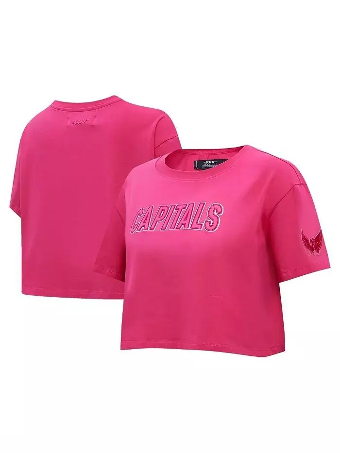 Женская укороченная свободная футболка Washington Capitals Triple Pink Pro Standard — изображение 1 из 4