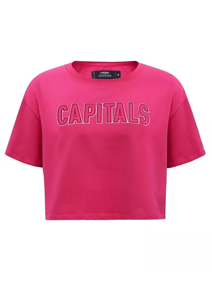 Женская укороченная свободная футболка Washington Capitals Triple Pink Pro Standard — изображение 4 из 4