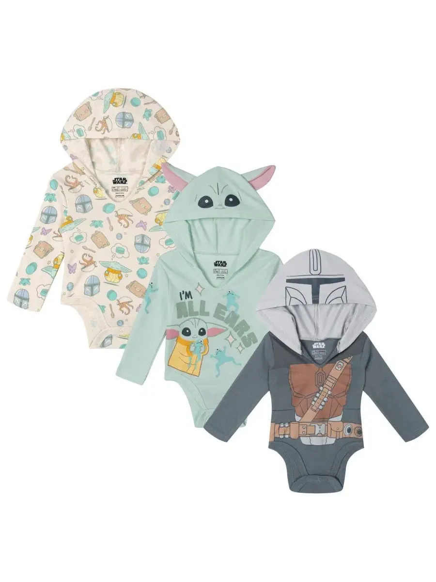 Комплект боди с капюшоном из 3 предметов Star Wars Cosplay Hooded Bodysuit The Mandalorian — мульти