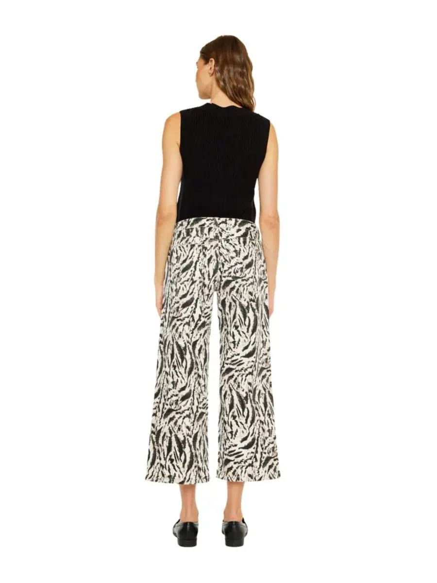 Джинсы женские с принтом, широкие укороченные, Alonso Mid Rise Printed Crop KanCan — изображение 8 из 9, бежевый