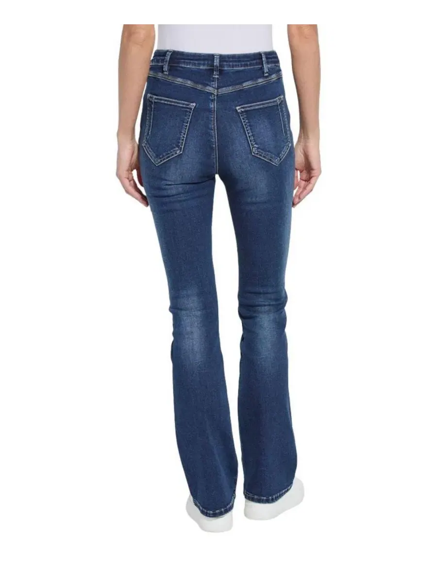 Джинсы-клеш с высокой посадкой, с пуговицей, New York Estelle Everyday Flare LYSSE, Dark Midwash — изображение 3 из 3
