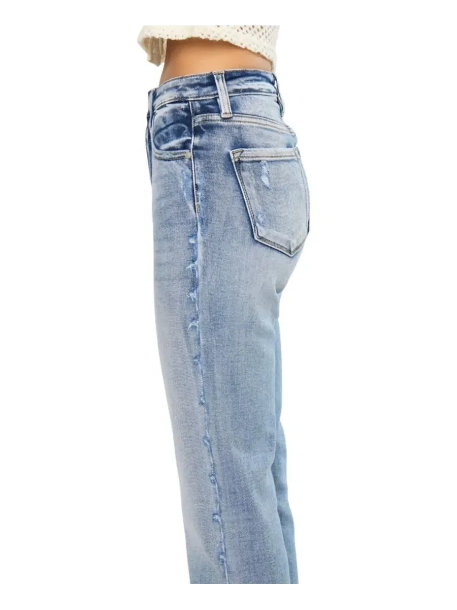 Джинсы с высокой посадкой Sadie High Rise Straight KanCan — изображение 4 из 8, средняя отмывка