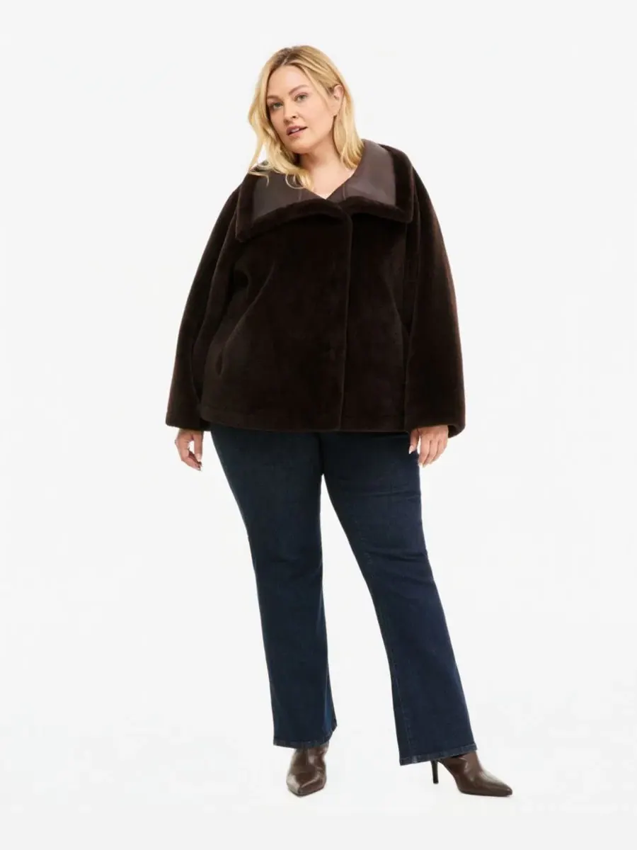 Пальто-куртка с воротником-хомутом Teddy Fleece Calvin Klein