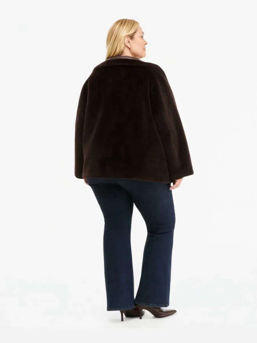 Пальто-куртка с воротником-хомутом Teddy Fleece Calvin Klein — изображение 5 из 5, черный