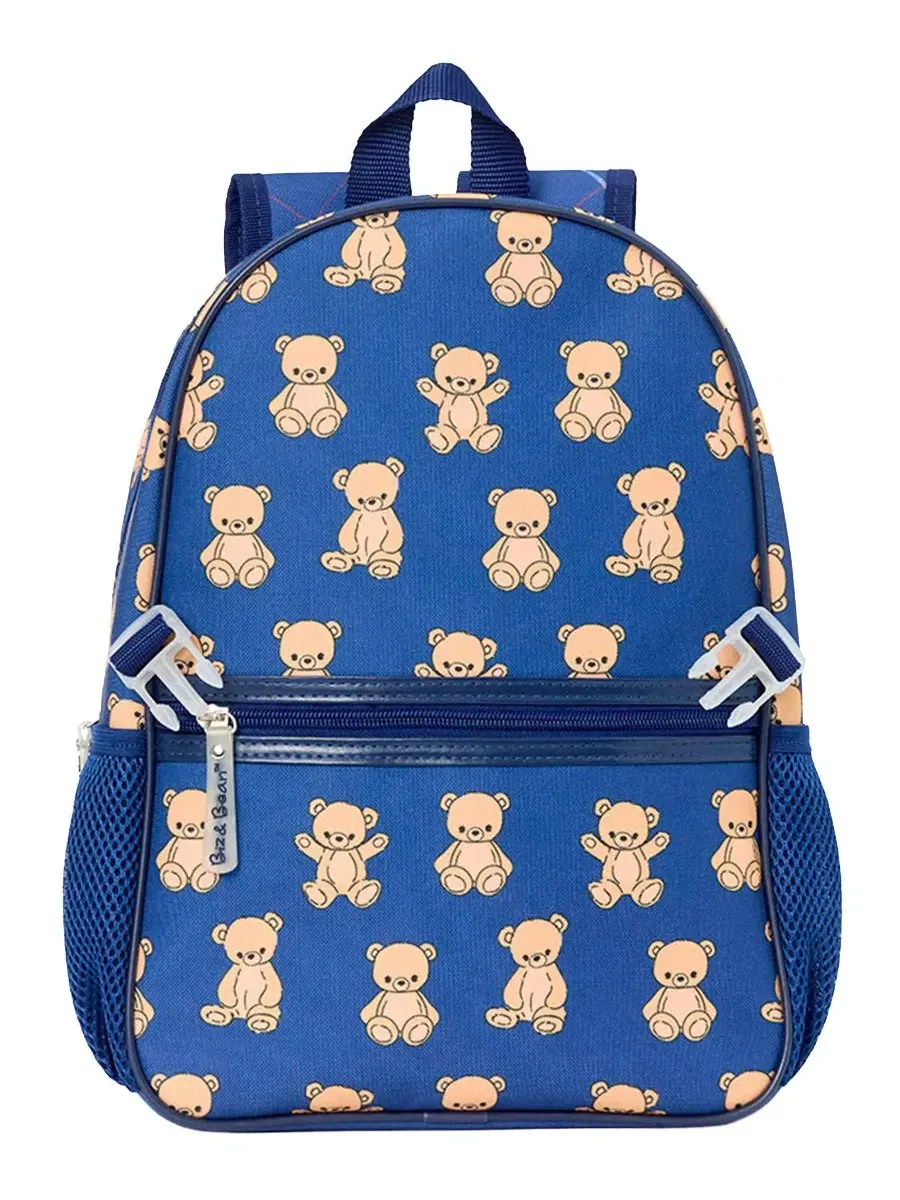 Детский рюкзак с ланч-боксом Bear Preschool, комплект Biz & Bean — изображение 2 из 7, синий/желтый