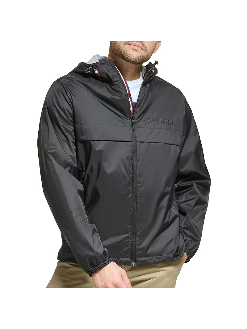 Куртка Tommy Hilfiger Stretch Hooded Zip-Front Rain — изображение 6 из 7, темно-синий