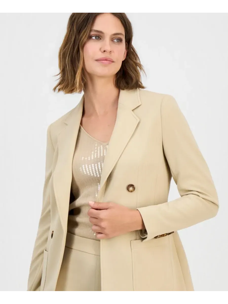 Женский блейзер с ложной двубортной застежкой Anne Klein — изображение 3 из 4, сафари