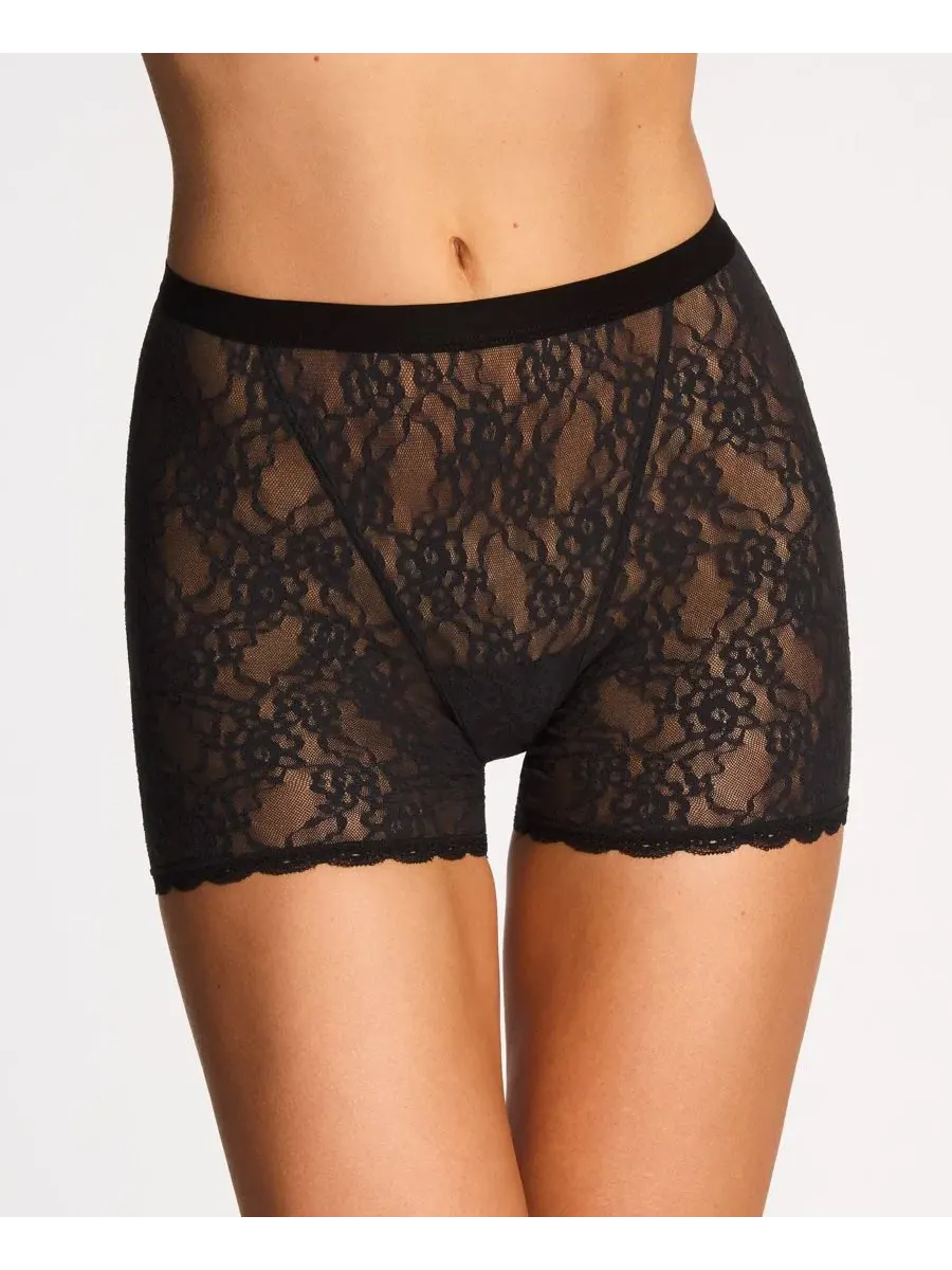 Трусы-шортики женские с кружевным принтом, модель Floral Lace Full Coverage Shorty b.tempt'd — изображение 2 из 4, ночь