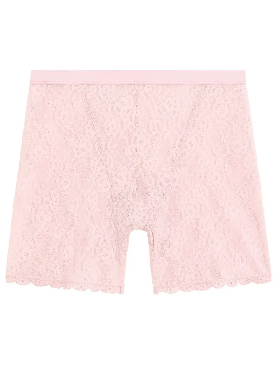 Трусы-шортики с кружевным цветочным принтом, модель Floral Lace Full Coverage Shorty, бренд — изображение 5 из 5, розовый