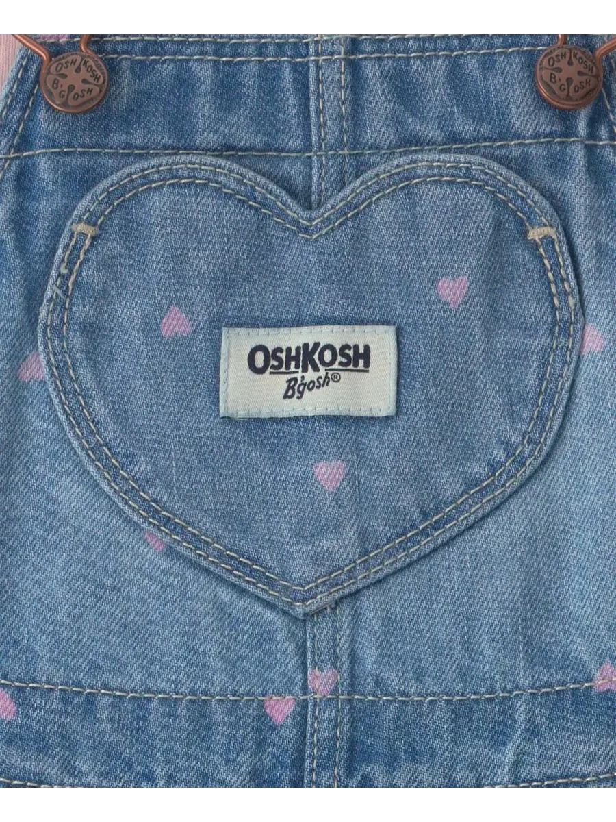 Комплект из топа и джинсового комбинезона с сердцем Osh Kosh — изображение 6 из 6, синий/розовый
