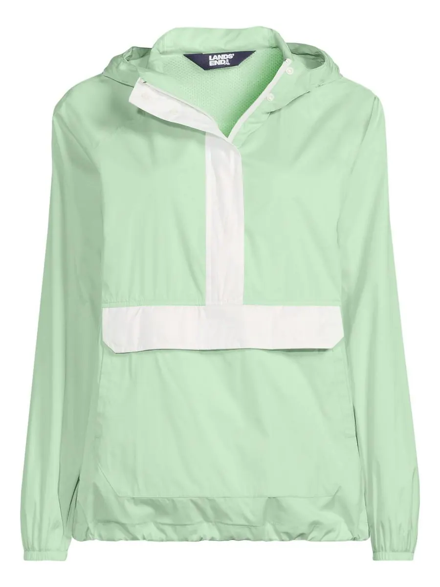 Женская складная ветровка-анорак Lands' End, Icy mint/egret — изображение 3 из 4