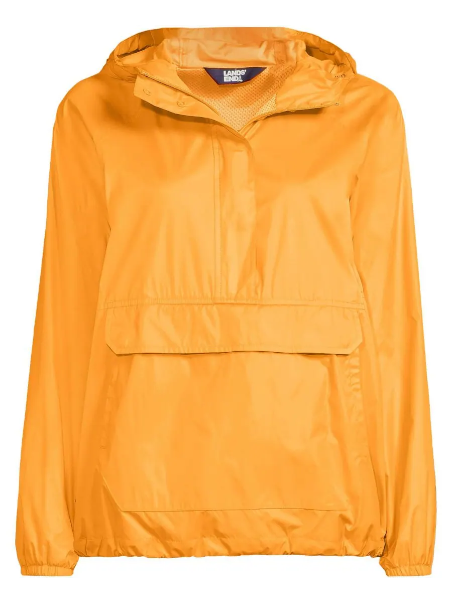 Женская складная ветровка-анорак Lands' End, Sweet mango — изображение 3 из 4
