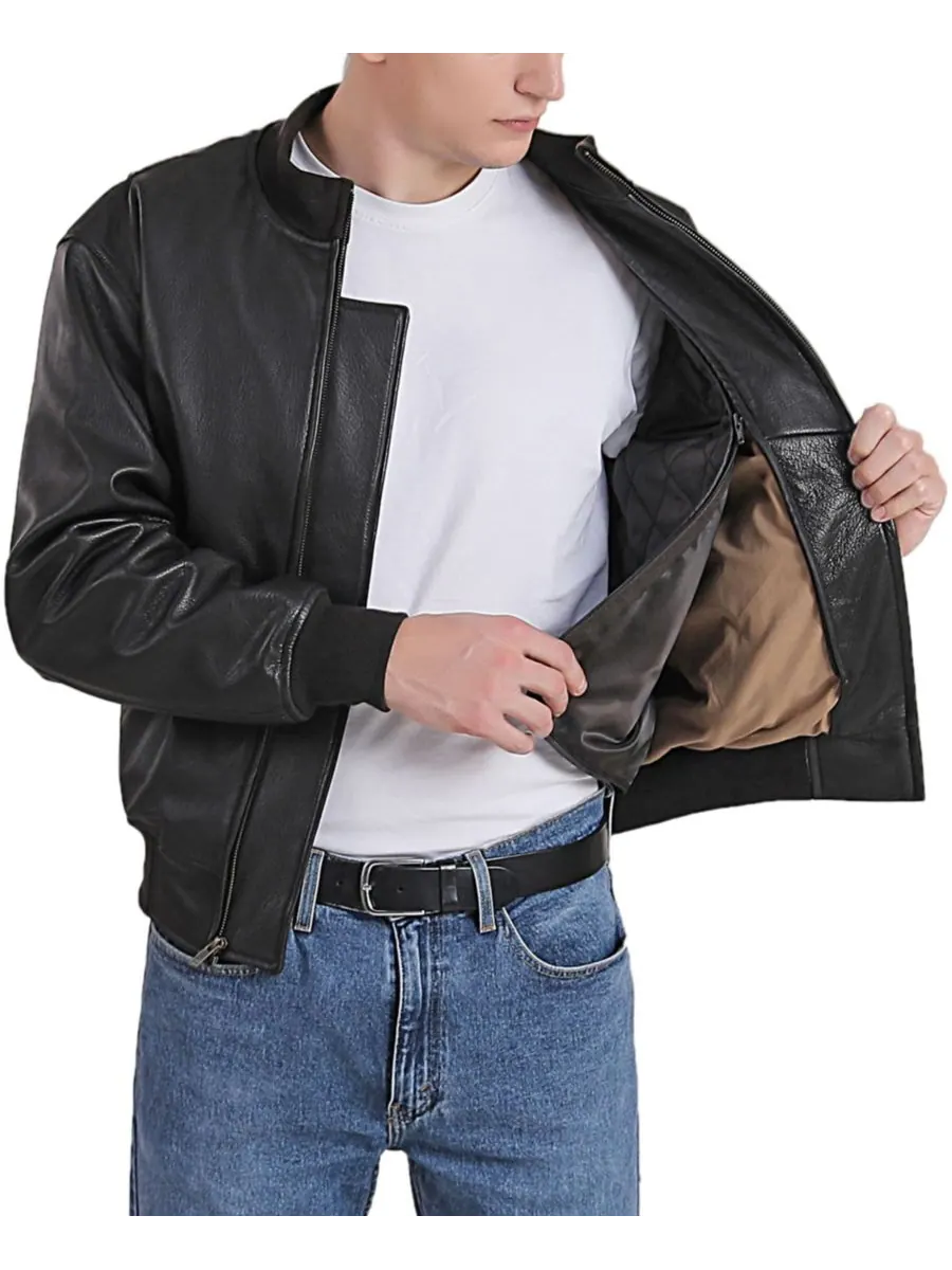 Мужская кожаная куртка-танкер времен Второй мировой войны Landing Leathers — изображение 2 из 3, черный