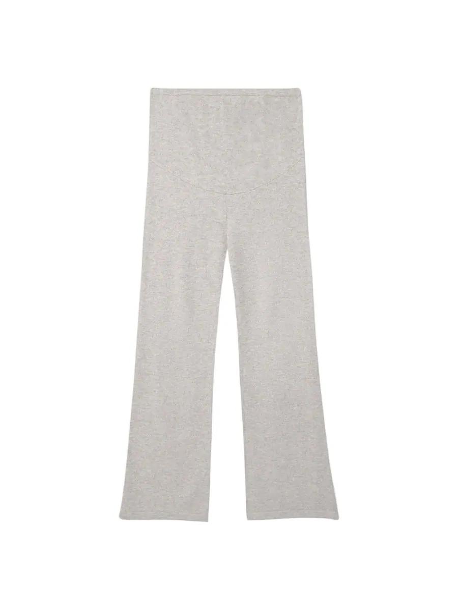 Вязаные кашемировые брюки с широкими штанинами для беременных Gobi Cashmere — изображение 5 из 6, серый-серый