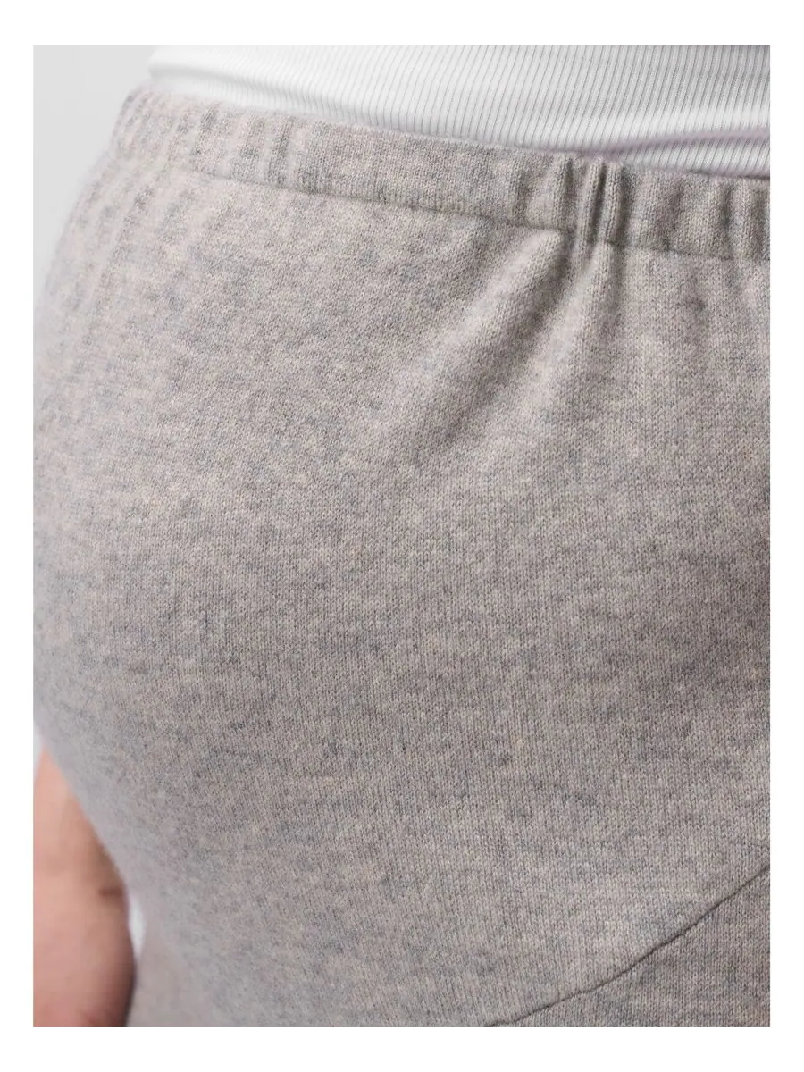 Вязаные кашемировые брюки с широкими штанинами для беременных Gobi Cashmere — изображение 6 из 6, серый-серый