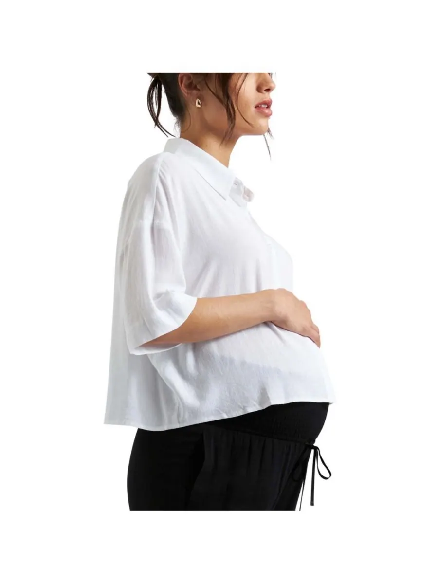 Укороченная футболка для беременных "Ripe Ripe Farrah" Ripe Maternity — изображение 3 из 3, белый