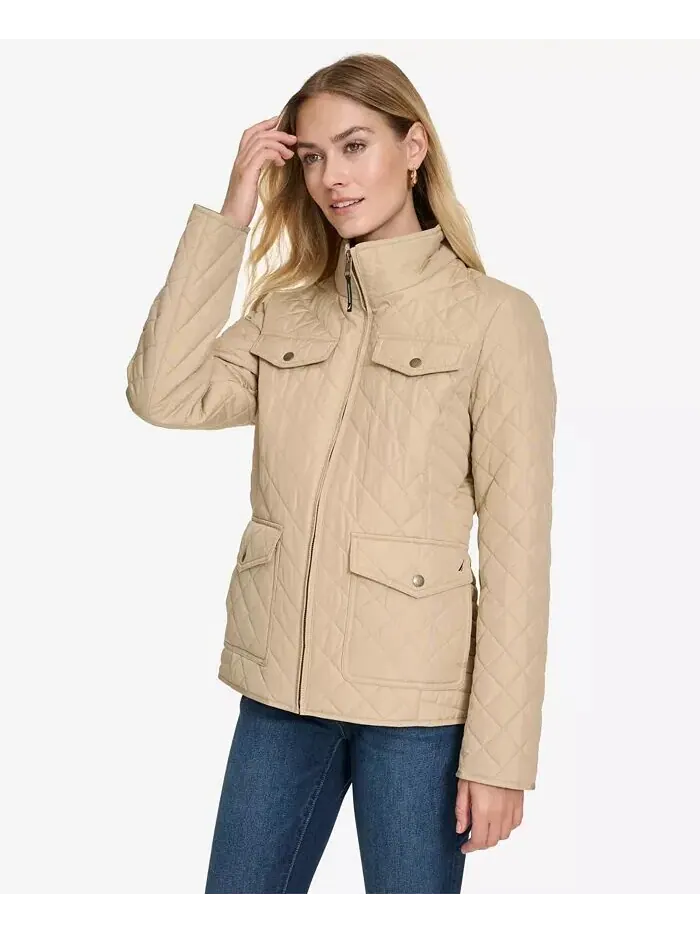 Куртка Nautica Jeans Solid Quilted — изображение 3 из 6, коричневый/бежевый