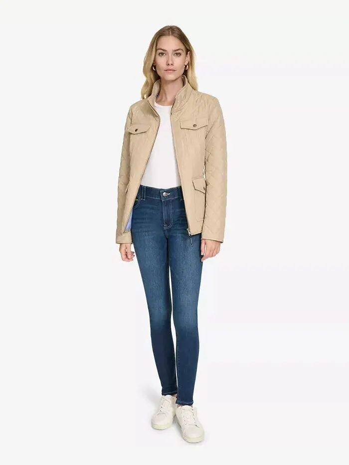 Куртка Nautica Jeans Solid Quilted — изображение 5 из 6, коричневый/бежевый