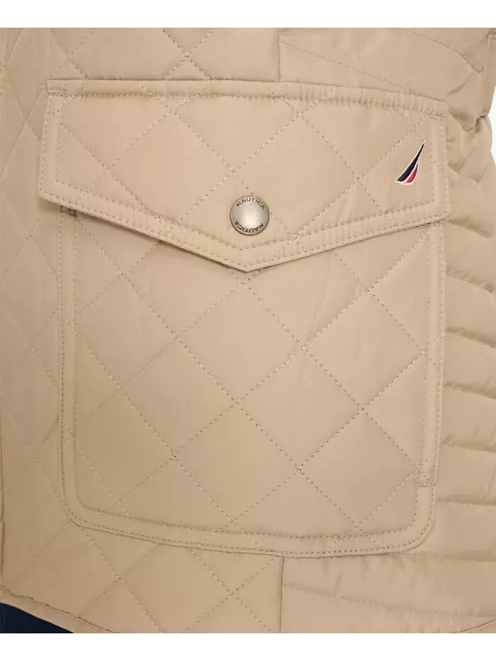 Куртка Nautica Jeans Solid Quilted — изображение 6 из 6, коричневый/бежевый