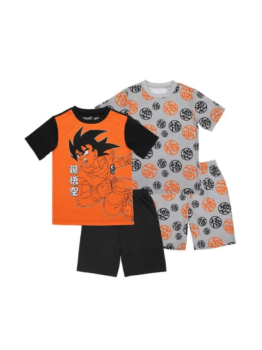 Комплект пижам Goku and Kanji 4-Pack Dragon Ball Z — изображение 10 из 10, серый черный оранжевый