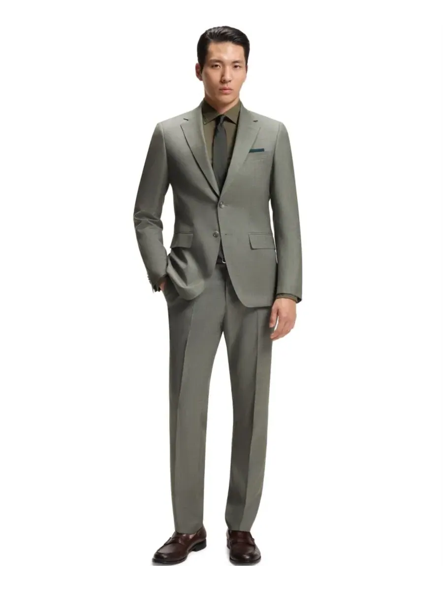 Костюм-двойка с принтом из шерсти с эластаном, Slim Fit, BOSS by Hugo Boss