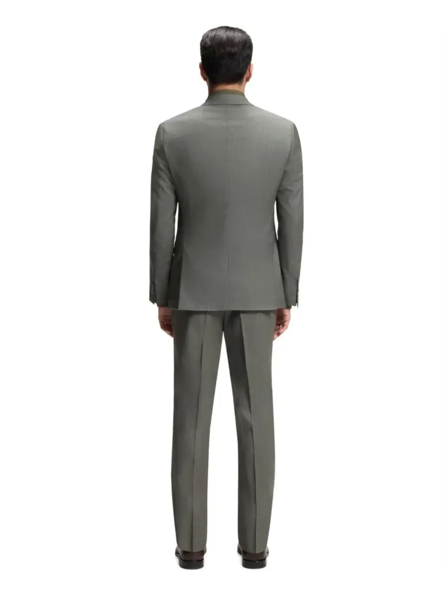Костюм-двойка с принтом из шерсти с эластаном, Slim Fit, BOSS by Hugo Boss — изображение 5 из 8, зеленый