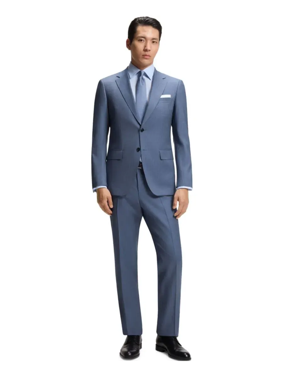 Костюм-двойка из шерсти с микроузором, стрейч, Slim Fit, BOSS by Hugo Boss