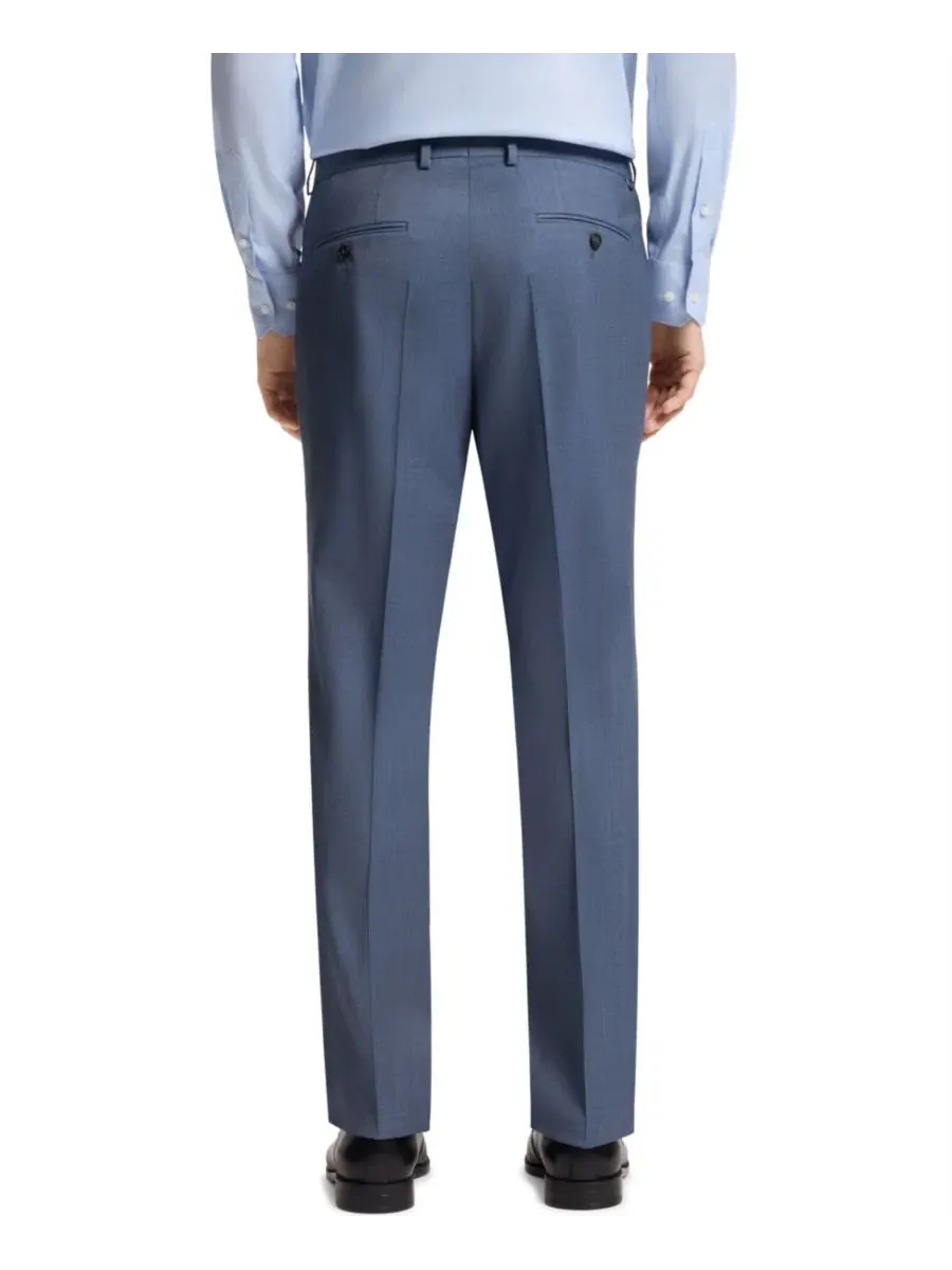 Костюм-двойка из шерсти с микроузором, стрейч, Slim Fit, BOSS by Hugo Boss — изображение 4 из 8, синий