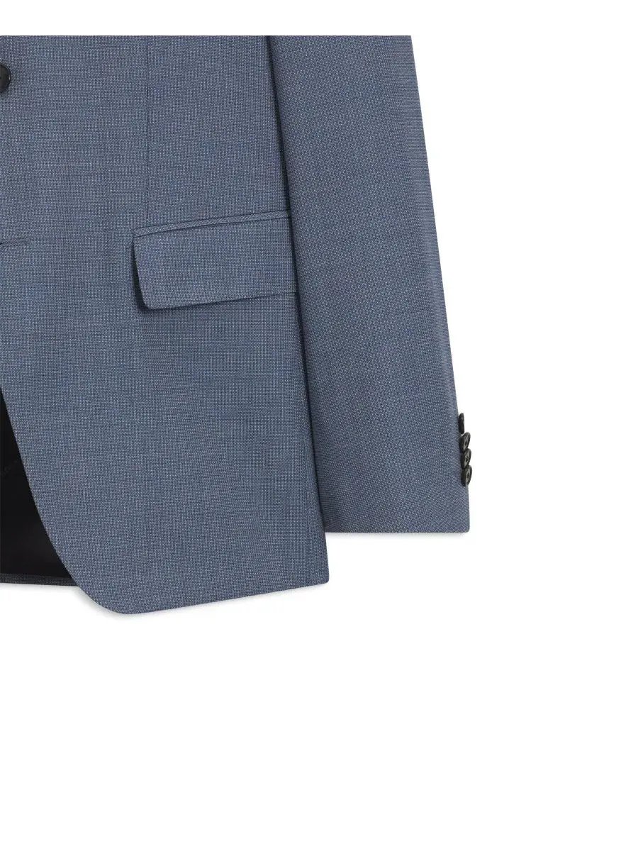 Костюм-двойка из шерсти с микроузором, стрейч, Slim Fit, BOSS by Hugo Boss — изображение 6 из 8, синий