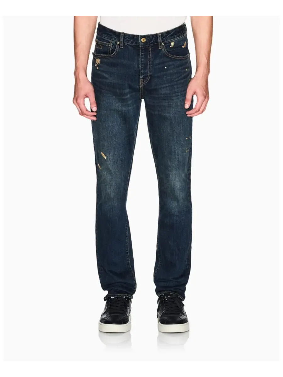A|X Armani Exchange Мужские джинсы J14 Slim Gold Splatter