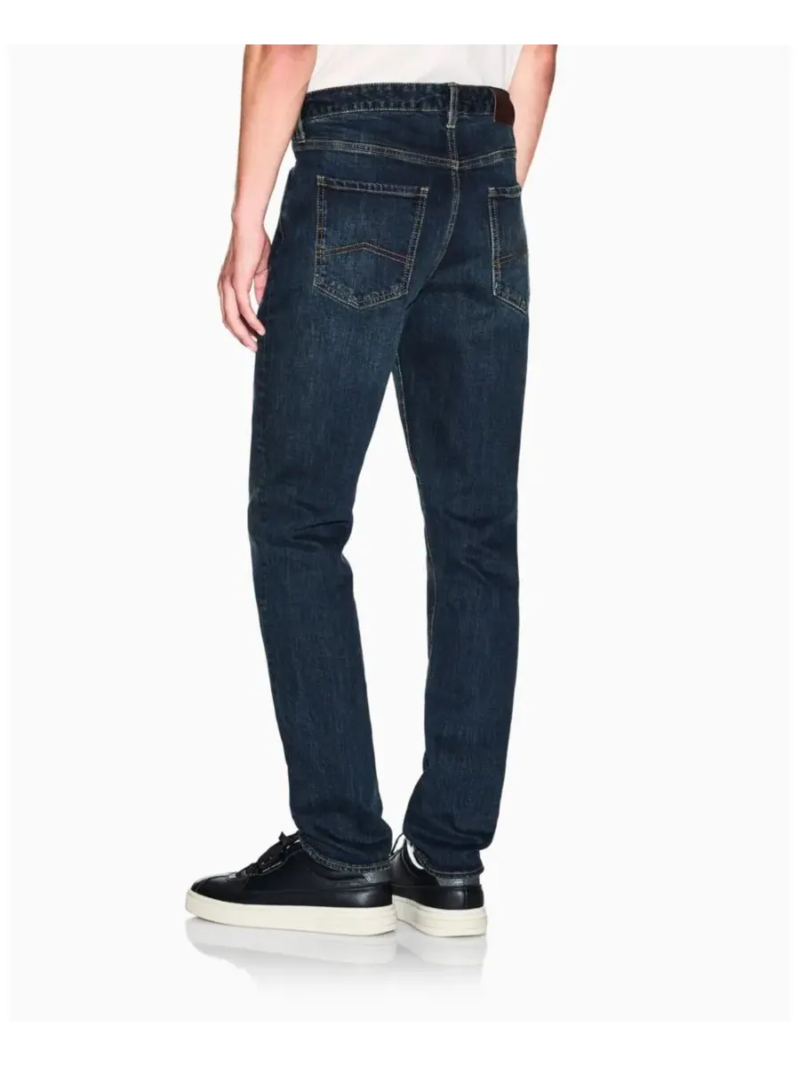 A|X Armani Exchange Мужские джинсы J14 Slim Gold Splatter — изображение 2 из 10, синий джинсовый синий